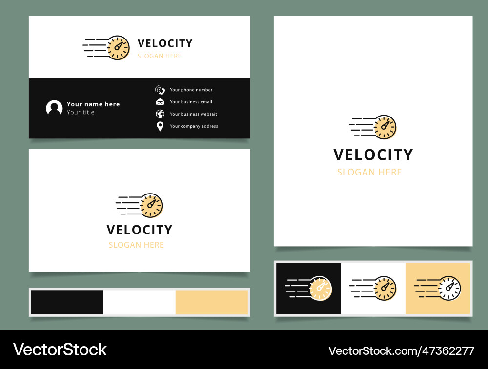 Velocity logo design with editable slogan Velocity logo design with editable slogan vector image