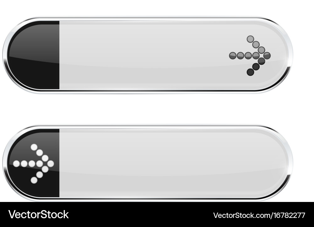 White buttons with black tags and arrow sign menu Vector Image