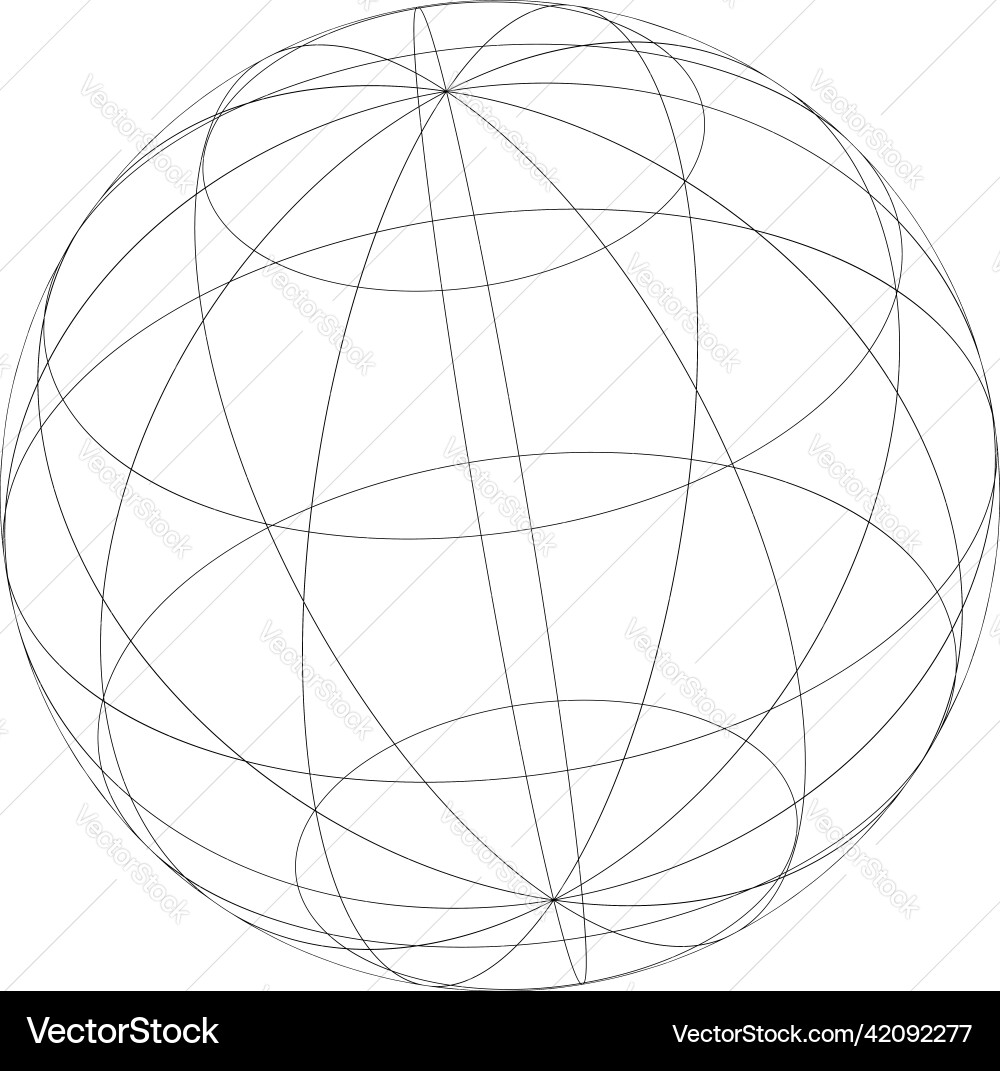 Wireframe grid mesh sphere globe ball Wireframe grid mesh sphere globe ball vector image