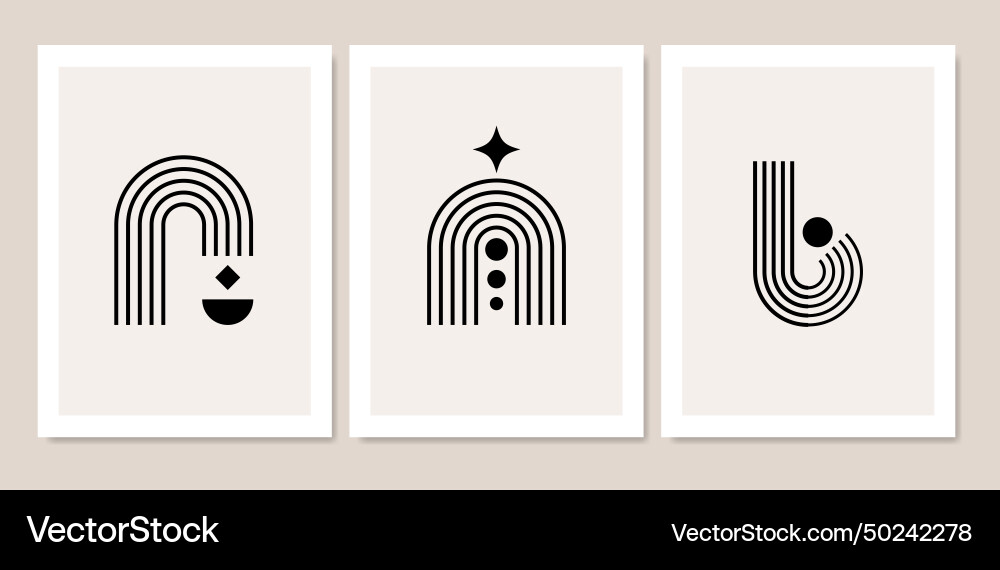 A collection of abstract posters with simple Vector Image