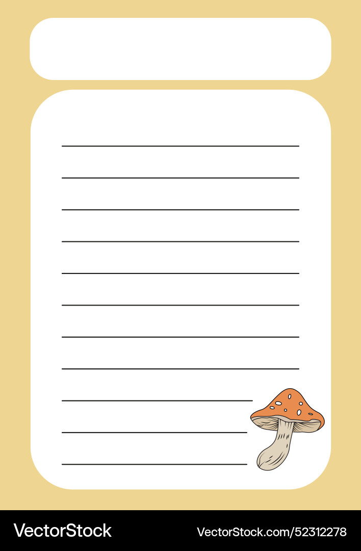 A template for notes with forest-themed design Vector Image
