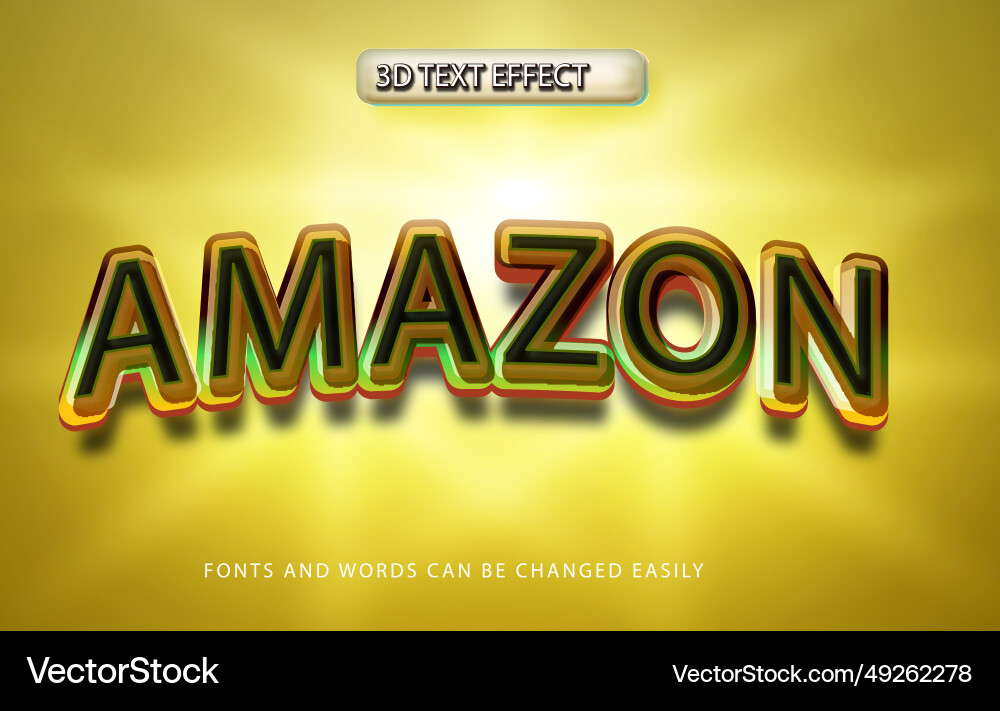Amazon 3d editable text effect style Vector Image