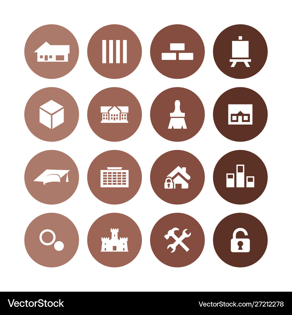 Architektur-Icons Universalset für Web und ui vektorbild