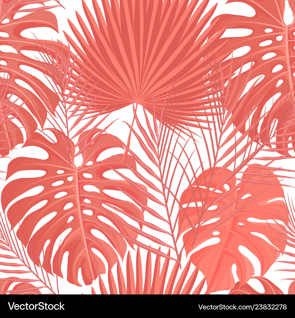 Coral Leaf Seamless Pattern Vector Image
