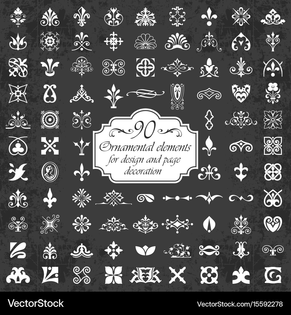 Elegant Ornamental Elements Collection Vector Image