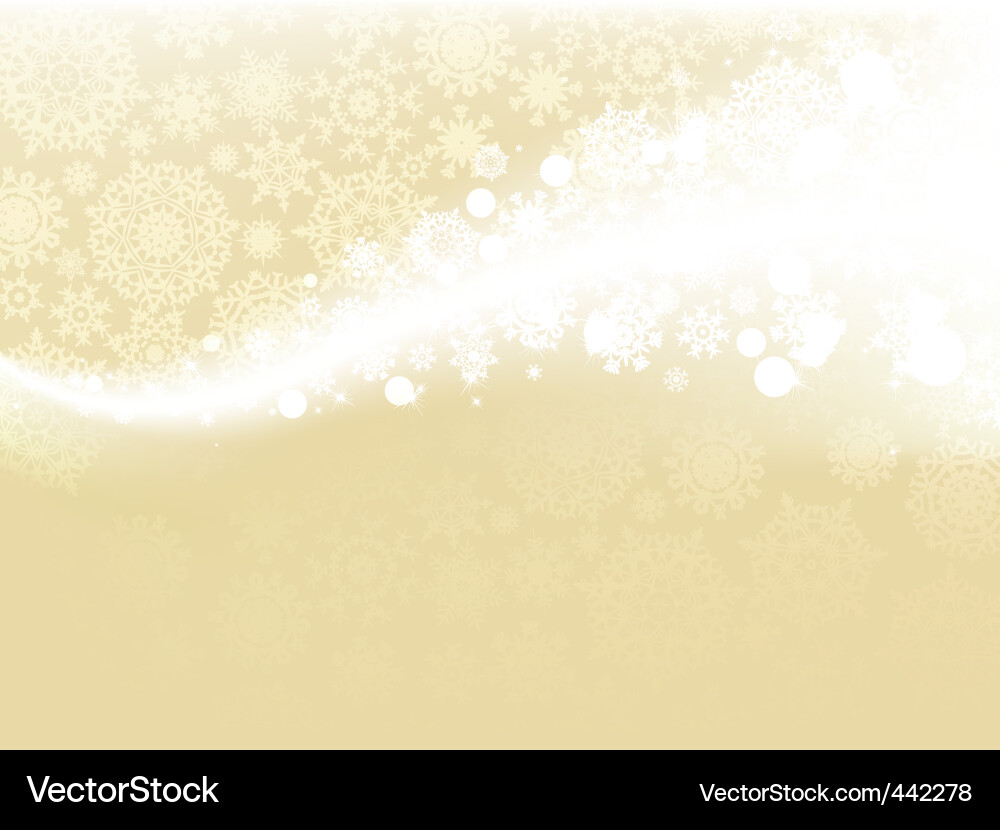Gold Snowflake Winter Background vector image