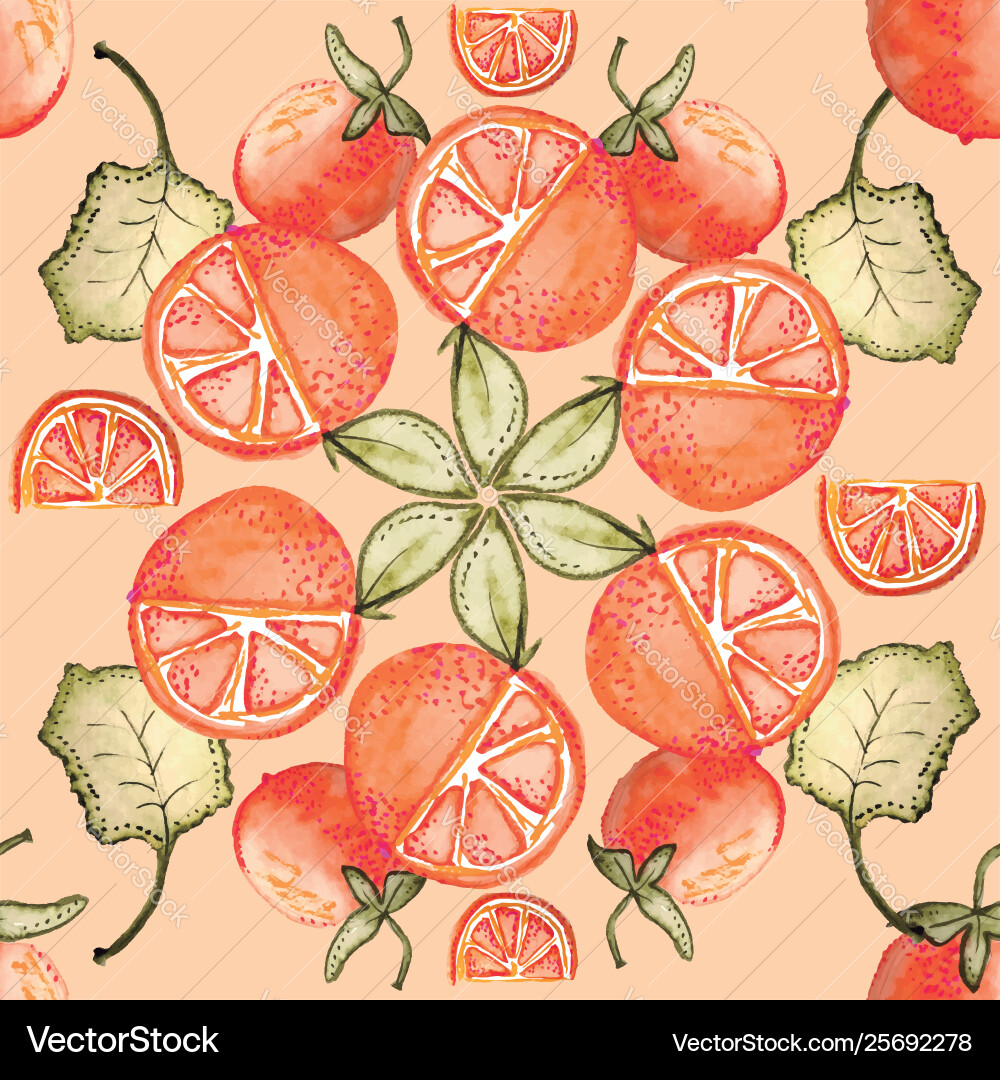 Grapefruits seamless pattern repeat tile Vector Image
