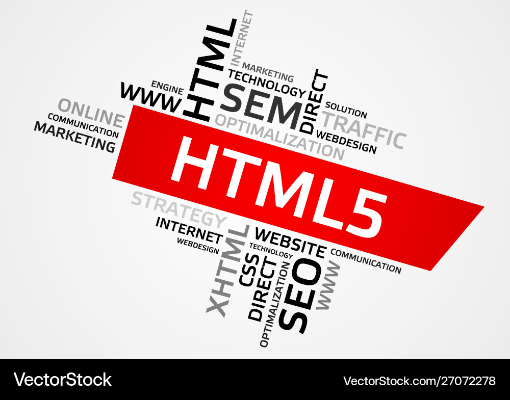 Html5 word cloud tag graphics Html5 word cloud tag graphics vector image