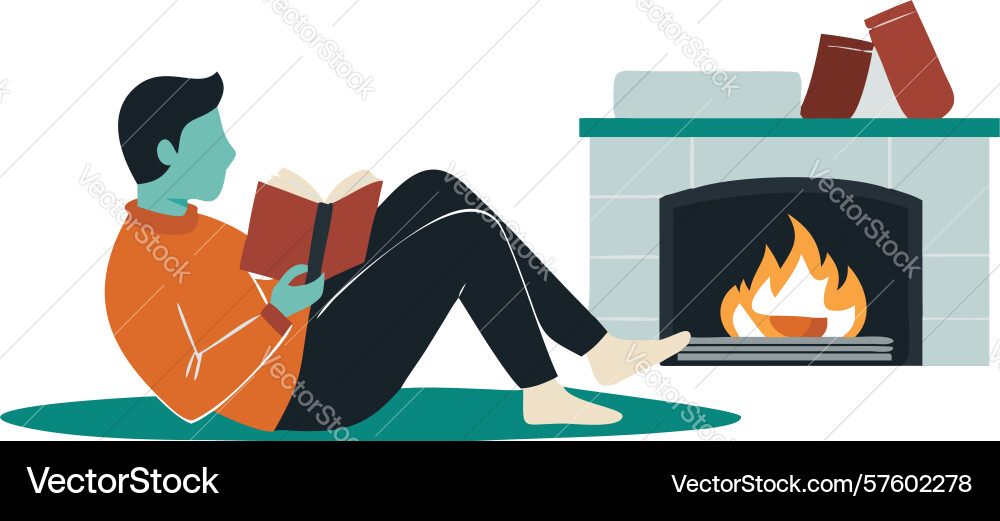 Man enjoys quiet reading time lounging vector image