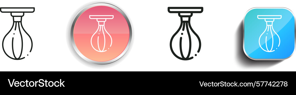 Punching ball icon thin linear regular and button Punching ball icon thin linear regular and button vector image