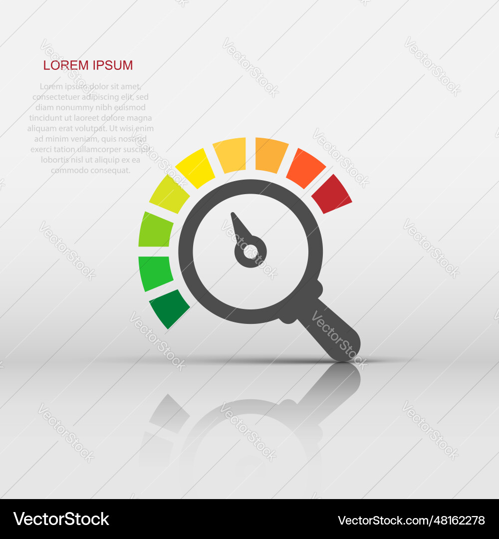 Risk meter icon in flat style rating indicator Risk meter icon in flat style rating indicator vector image