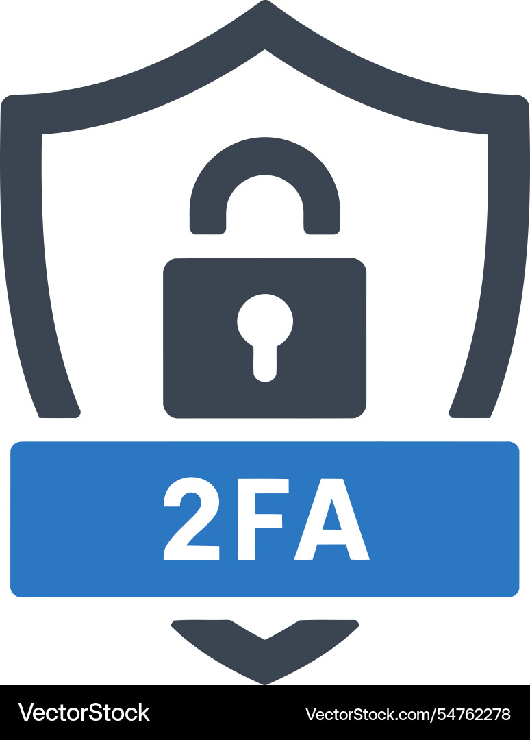 Secure 2fa shield icon vector image