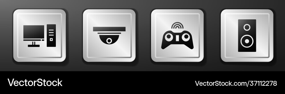 Set computer monitor motion sensor wireless Set computer monitor motion sensor wireless vector image