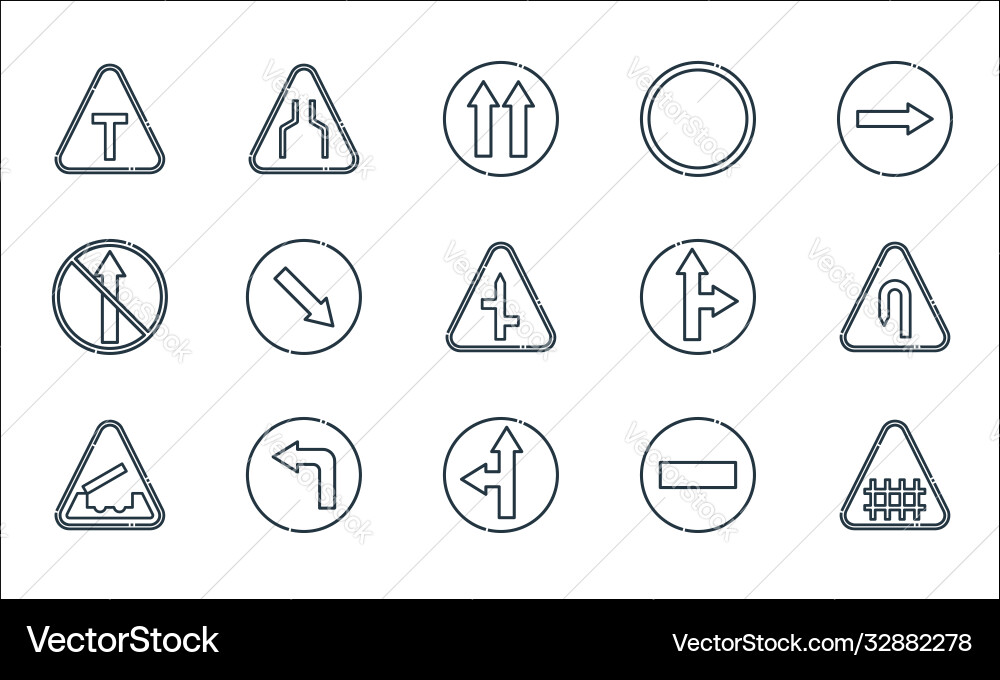Signaling line icons linear set quality vector image