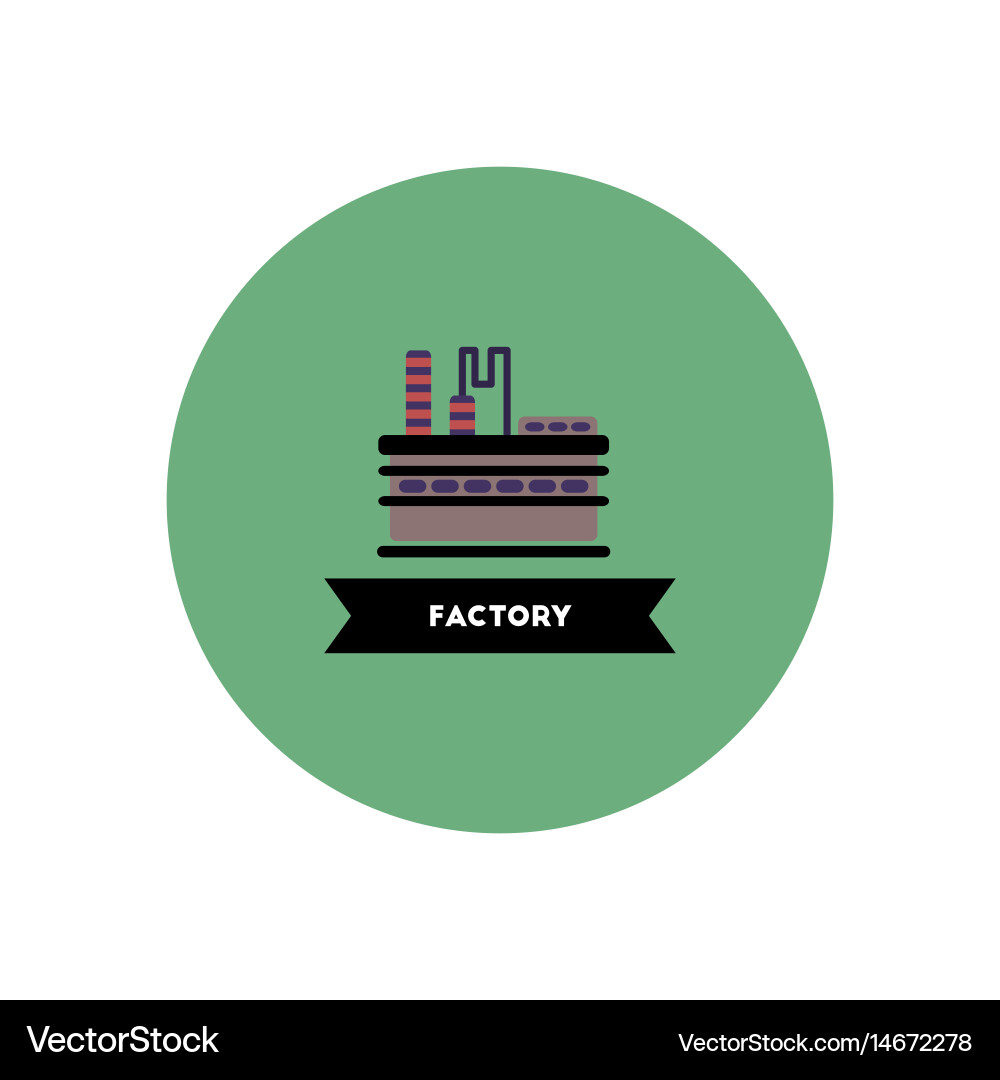 Stylish icon in color circle building factory Vector Image