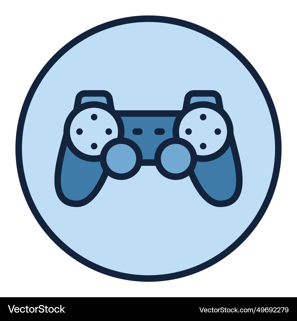 Circle with videogame controller joypad colored Circle with videogame controller joypad colored Vector Image