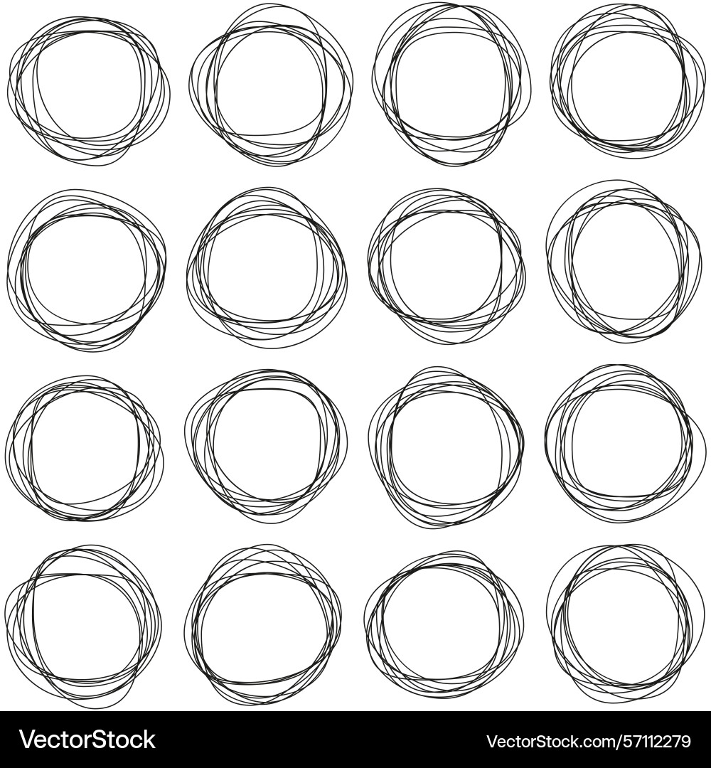 Circular ring pattern concentric shape set Circular ring pattern concentric shape set vector image