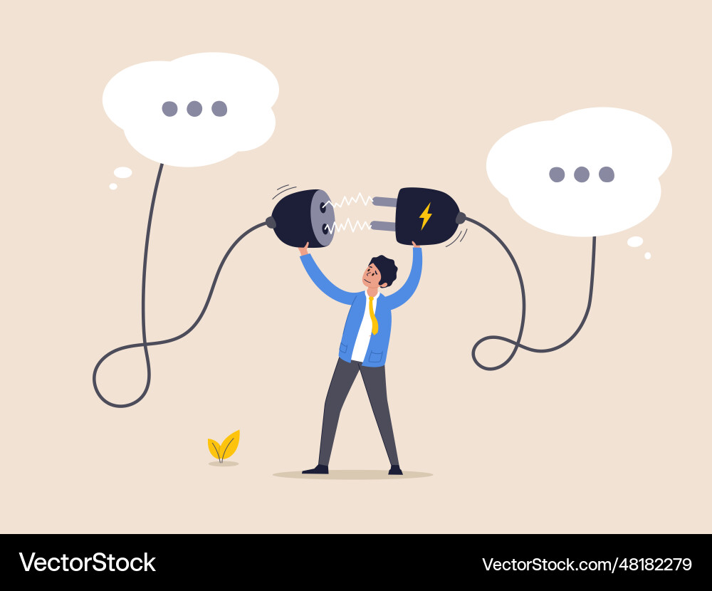 Communicate to solve problem concept connect idea vector image