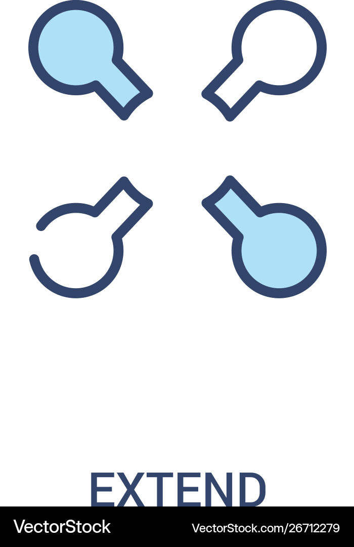 Extend concept 2 colored icon simple line element Extend concept 2 colored icon simple line element vector image