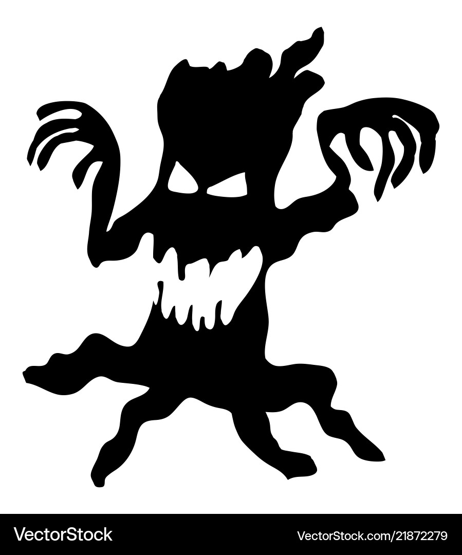 Halloween creepy scary bare tree monster symbol Halloween creepy scary bare tree monster symbol vector image