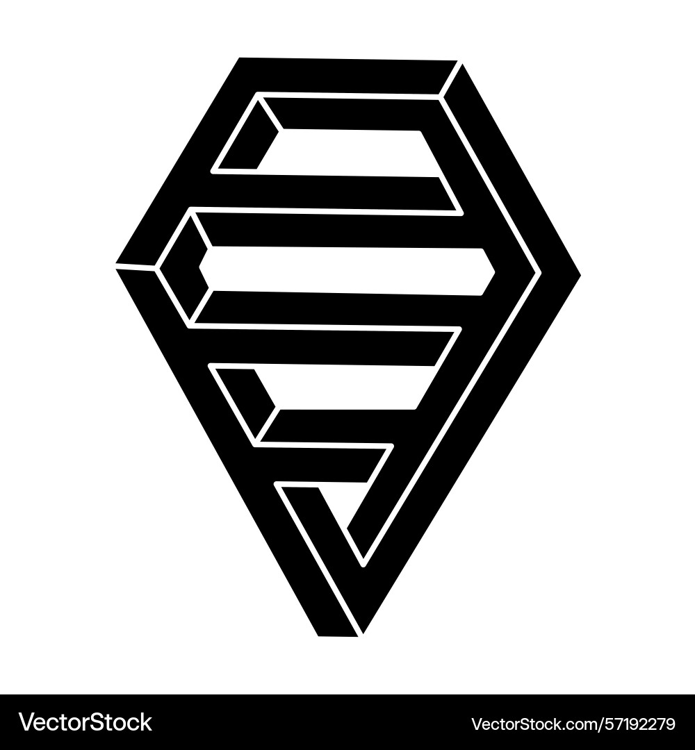 Impossible shape isolated on a white background Vector Image