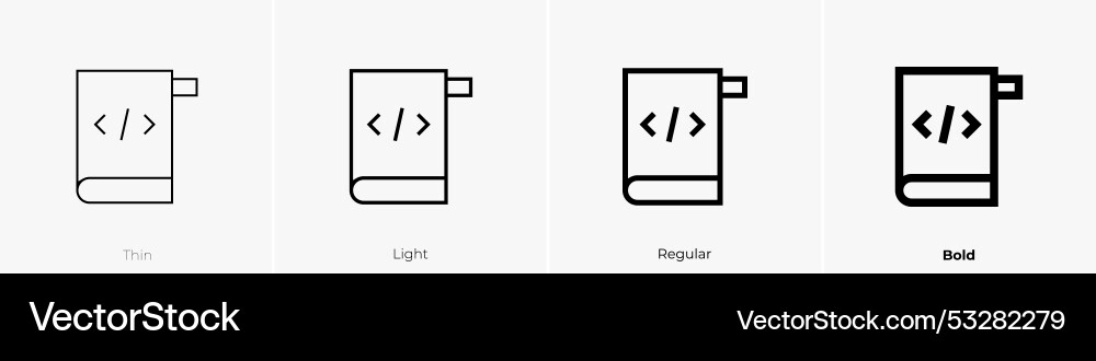 Programming icon thin light regular and bold Programming icon thin light regular and bold vector image
