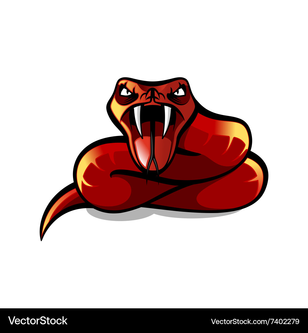 Red aggressive viper Royalty Free Vector Image