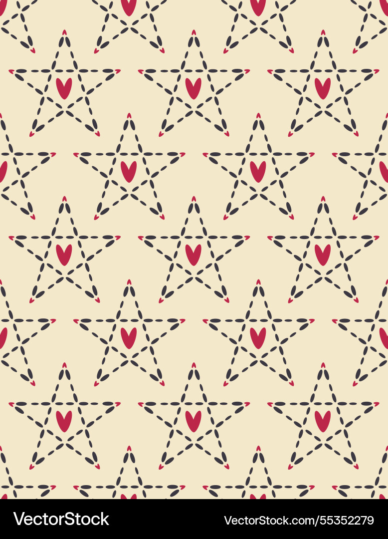 Stars geometrical grid seamless pattern abstract Vector Image
