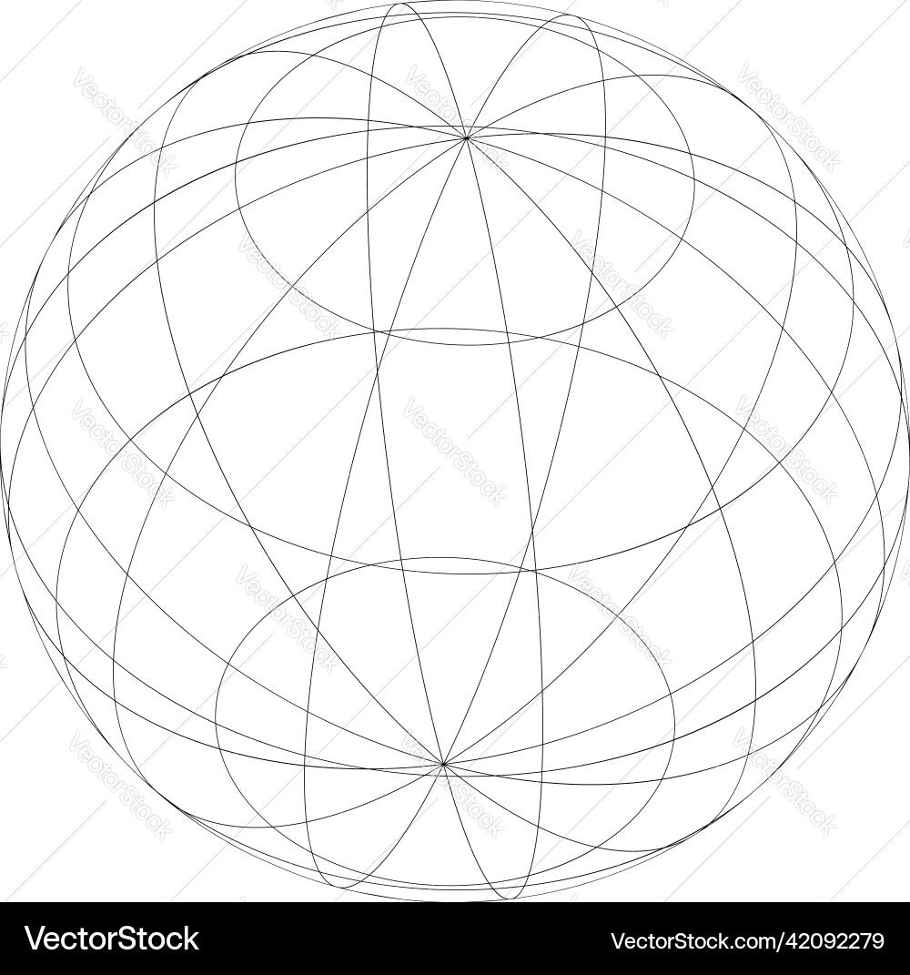 Wireframe grid mesh sphere globe ball Wireframe grid mesh sphere globe ball vector image