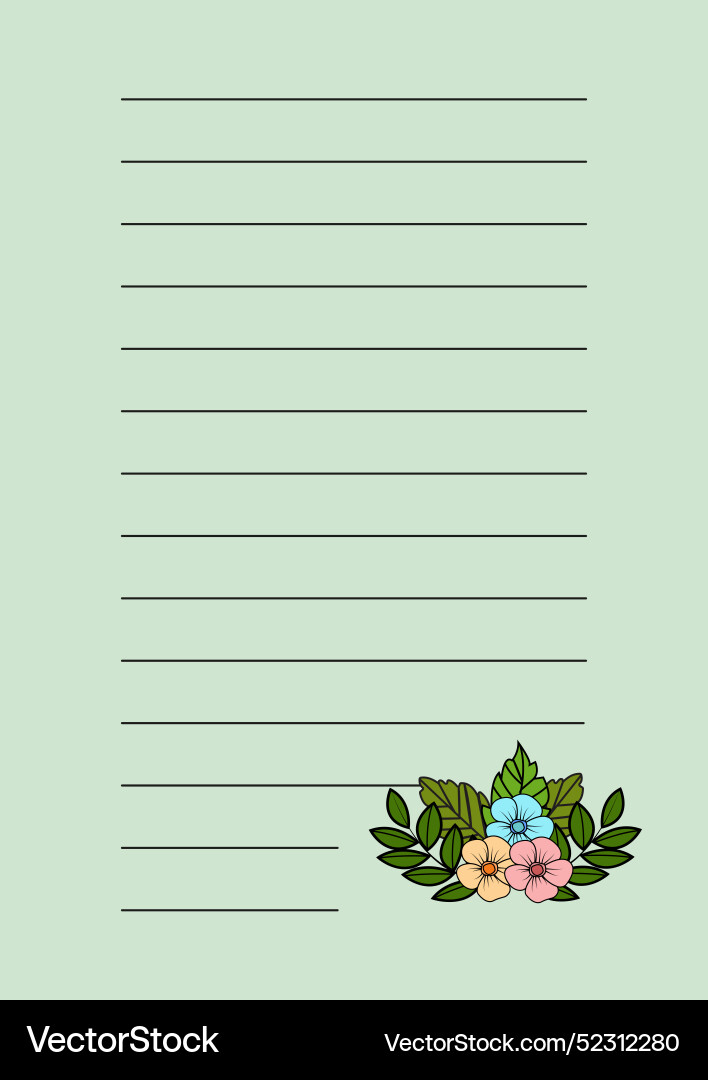 A template for notes with forest theme Vector Image