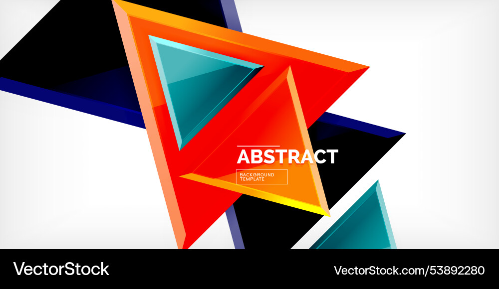 Abstract background - colorful triangles with 3d Abstract background - colorful triangles with 3d vector image