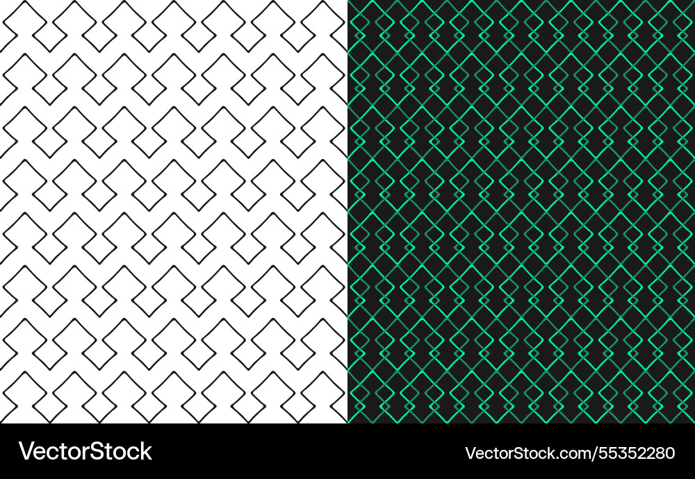 Abstract geometric zigzag lines seamless patterns Vector Image