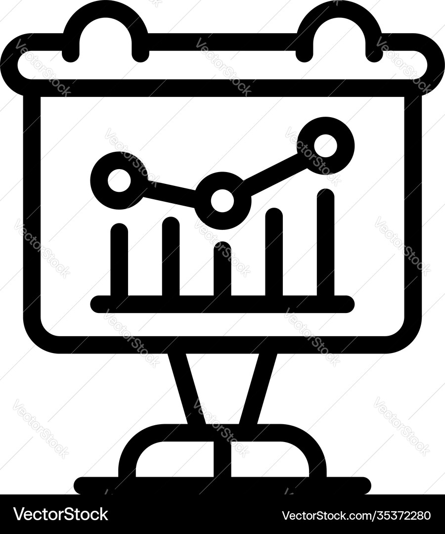 Chart event results icon outline style Chart event results icon outline style vector image