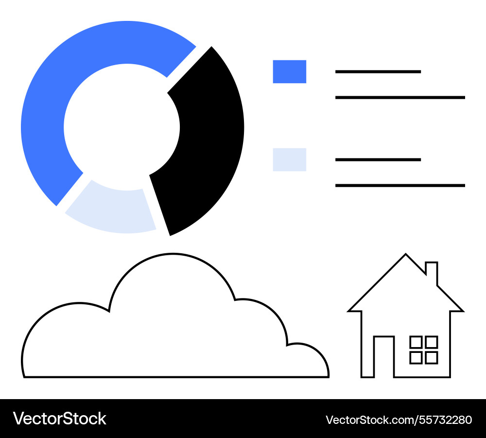 Cloud computing with data visualization vector image