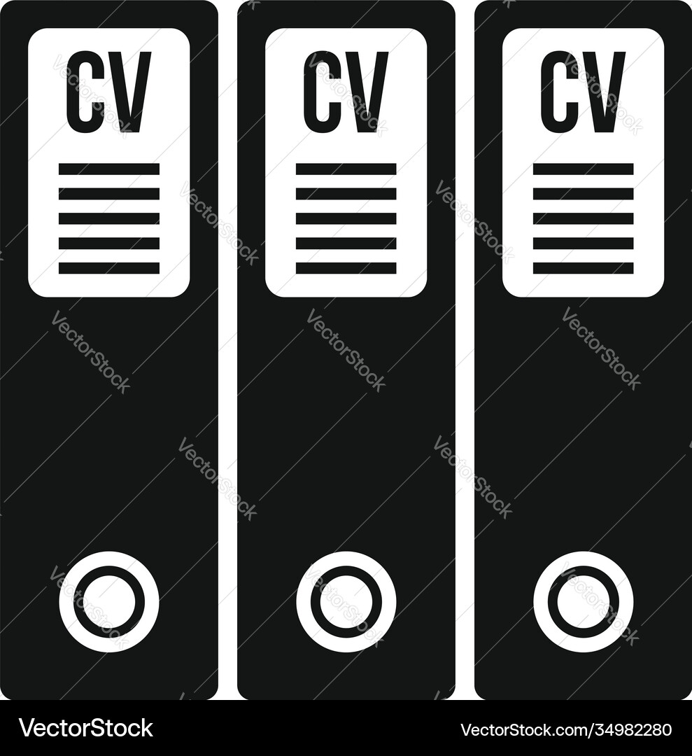Cv folders icon simple style Cv folders icon simple style vector image