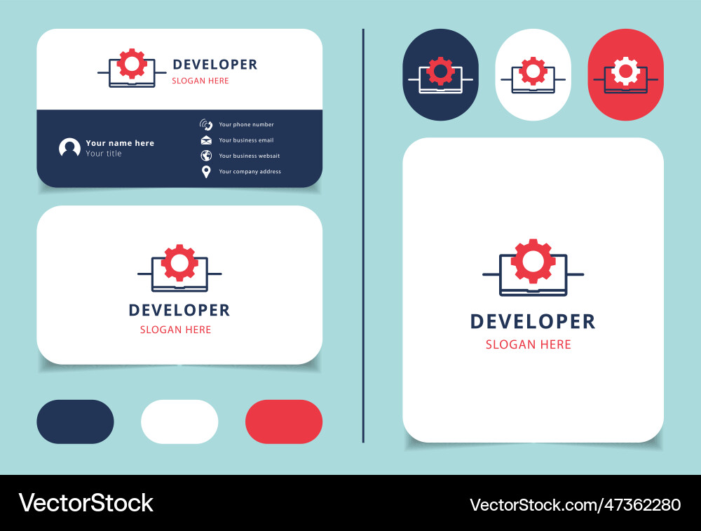 Developer logo design with editable slogan Developer logo design with editable slogan vector image