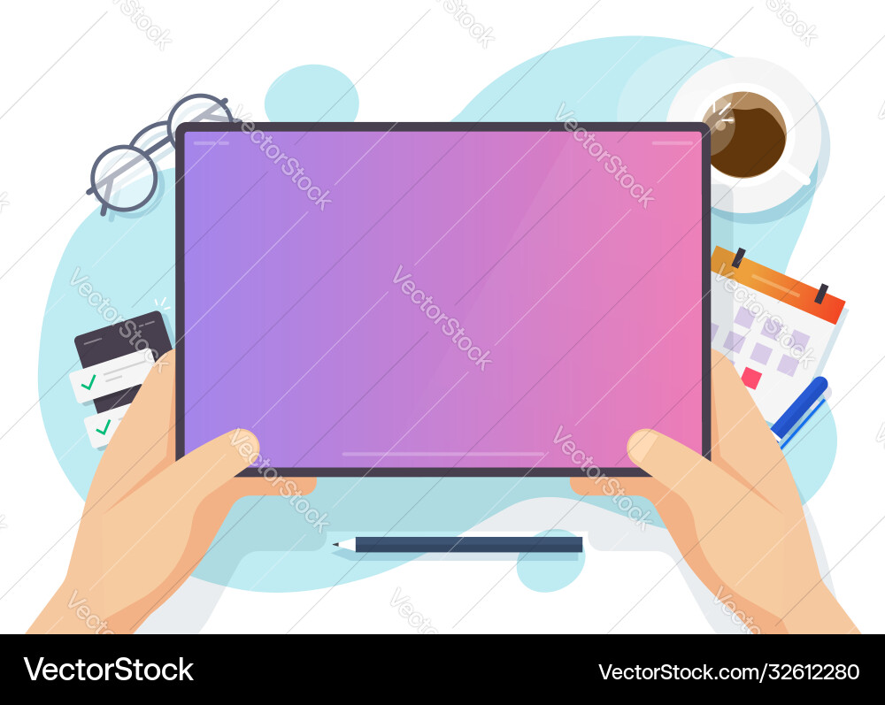Digital tablet computer blank empty screen Digital tablet computer blank empty screen vector image