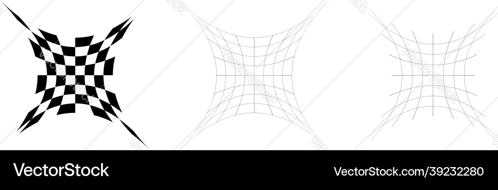 Distorted abstract geometric shape elements Vector Image