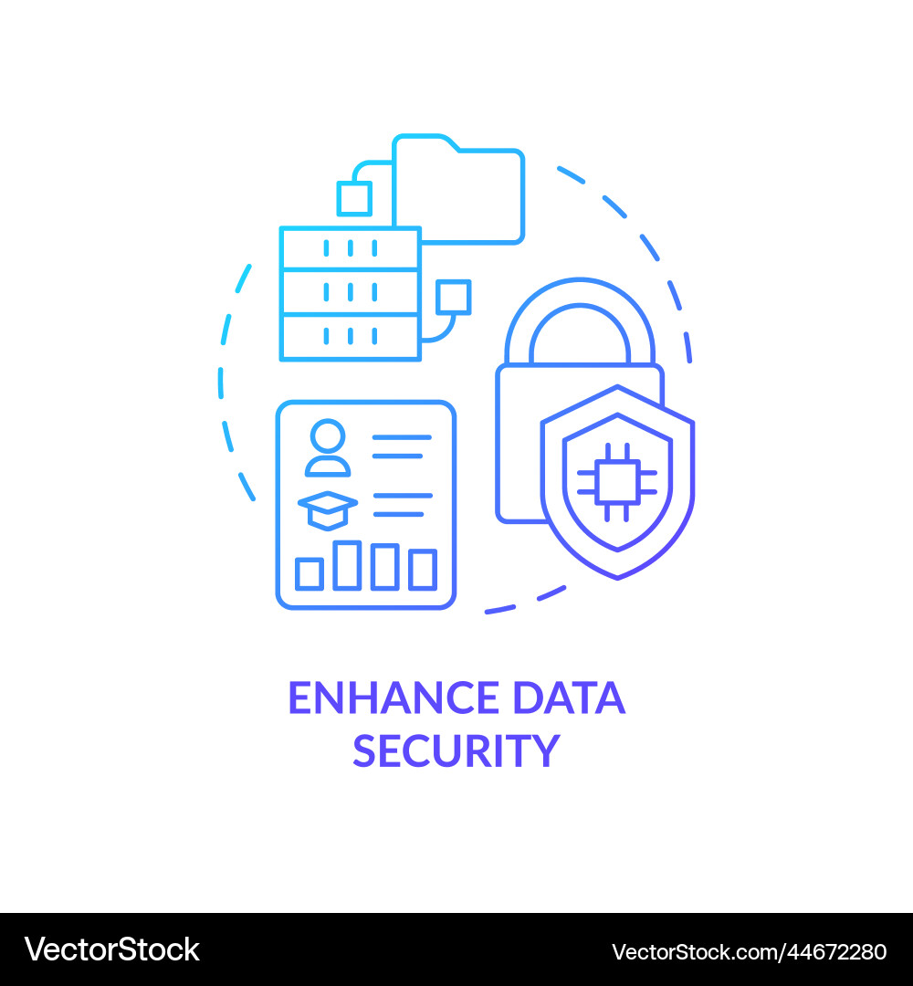 Enhance data security blue gradient concept icon Vector Image