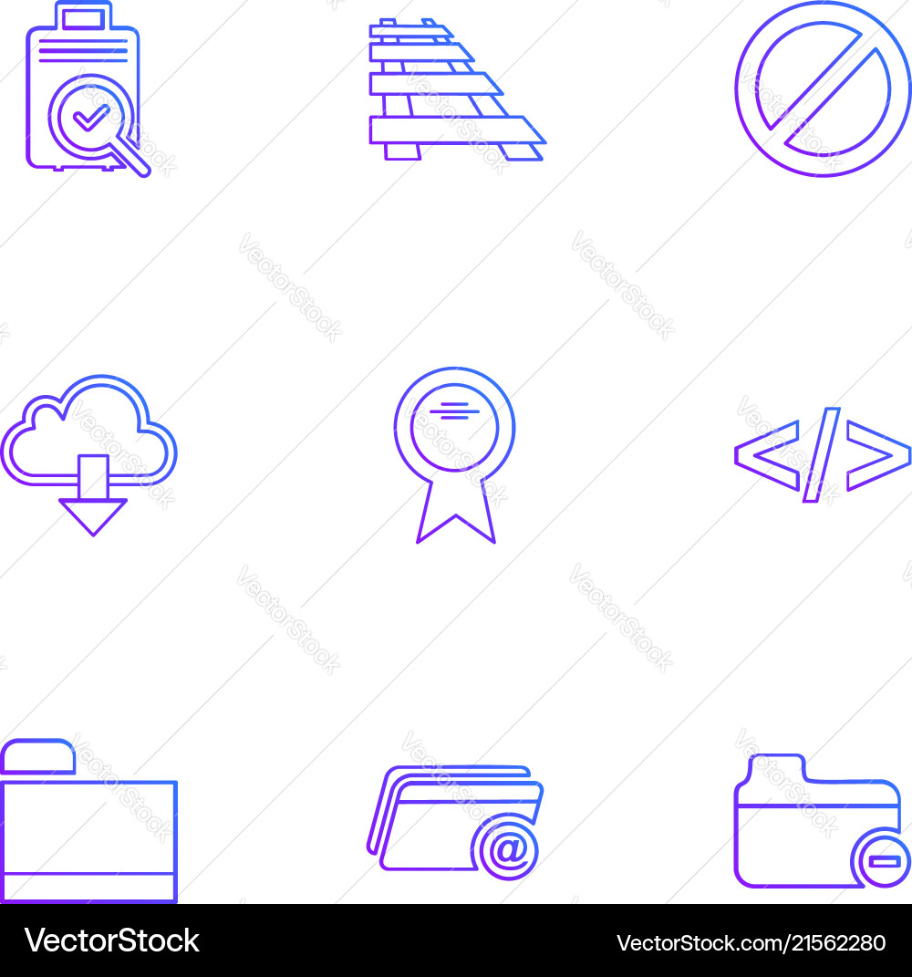 Folder files directory search code eps icons vector image