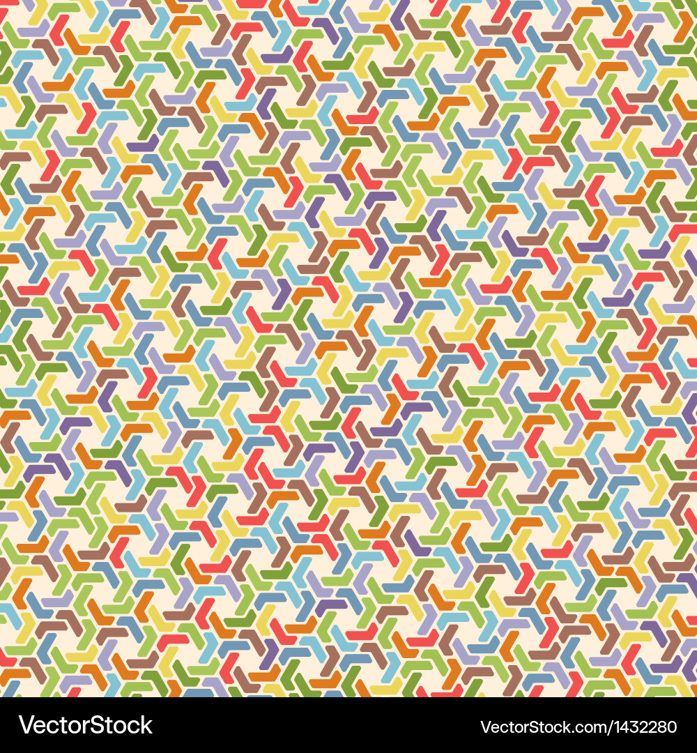 Full color seamless geometric pattern with hexagon Vector Image