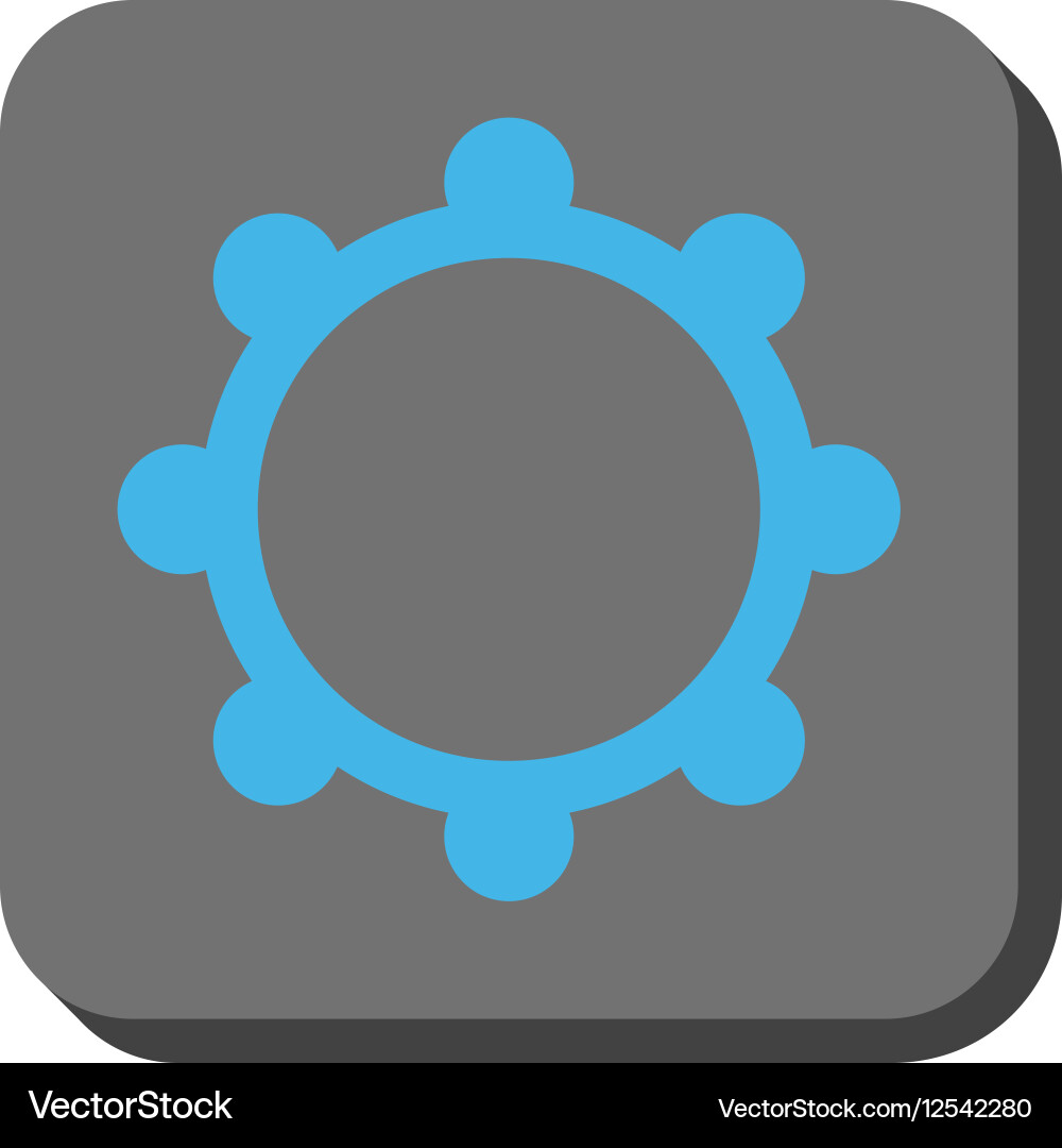 Gear rounded square button Vector Image