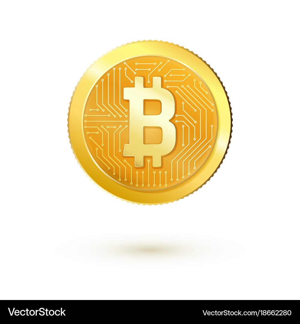 Golden bitcoin money realistic 3d – Royalty-Free Vector | VectorStock