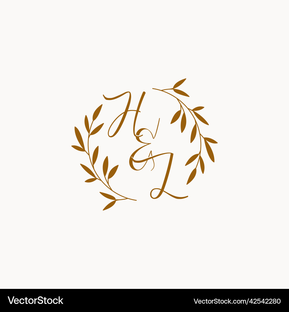 Hl initial wedding monogram logo Royalty Free Vector Image