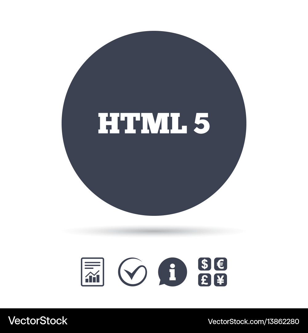 Html5 sign icon new markup language symbol Vector Image