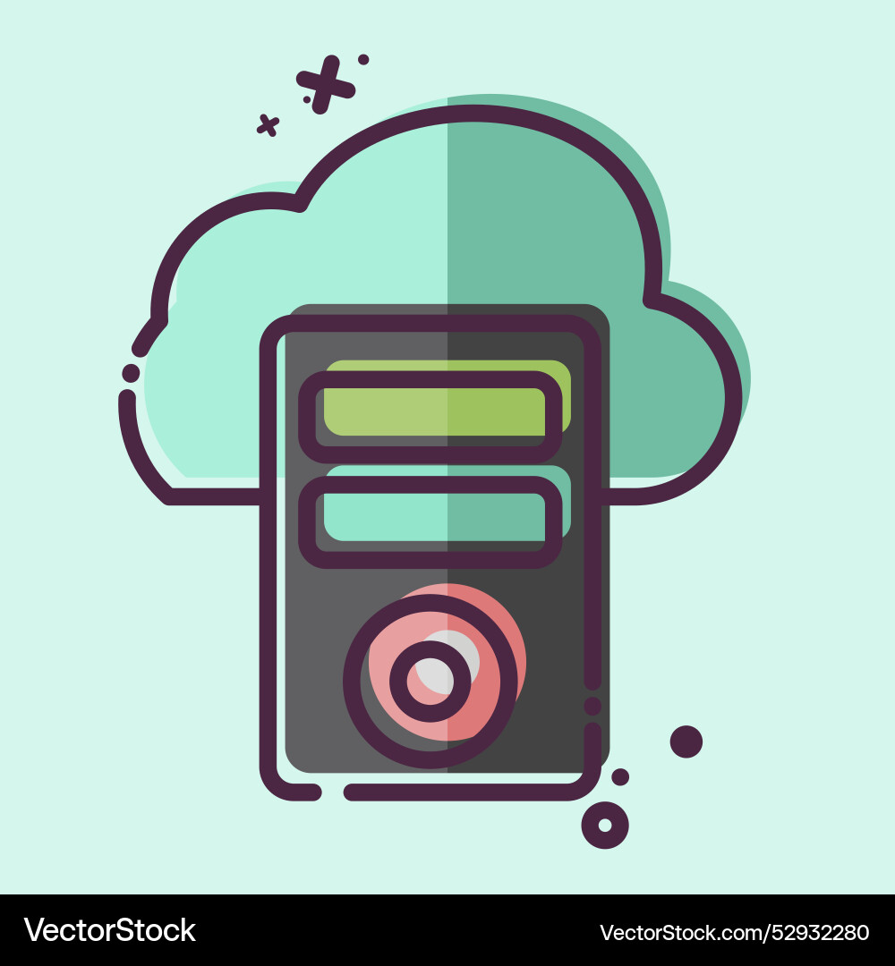 Icon cloud database related to network symbol mbe Icon cloud database related to network symbol mbe vector image