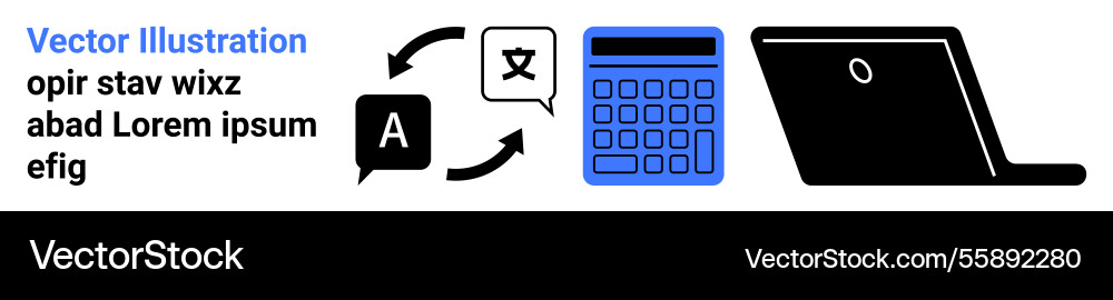 Language translation calculation and digital Language translation calculation and digital vector image