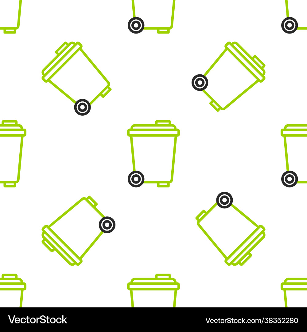 Line trash can icon isolated seamless pattern Line trash can icon isolated seamless pattern Vector Image