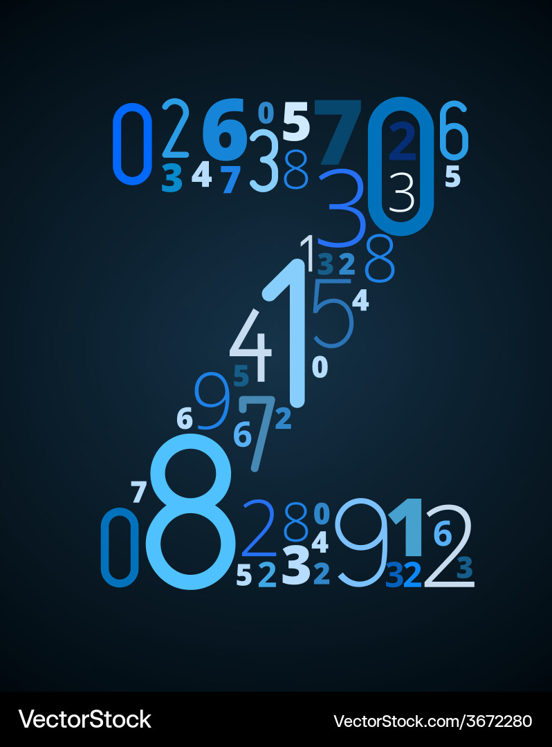 Number Typography: Z Font Vector Image