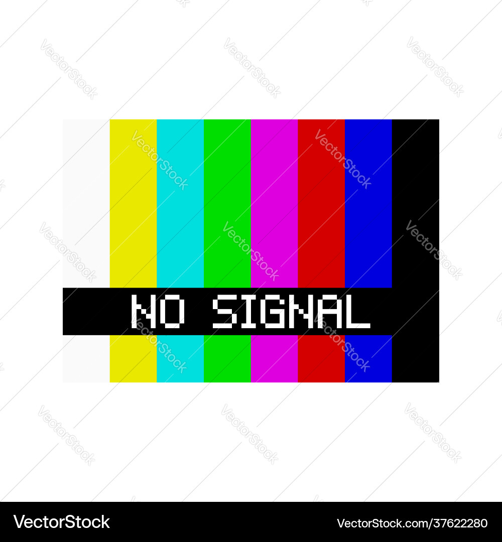 Old TV No Signal Screen Test vector image